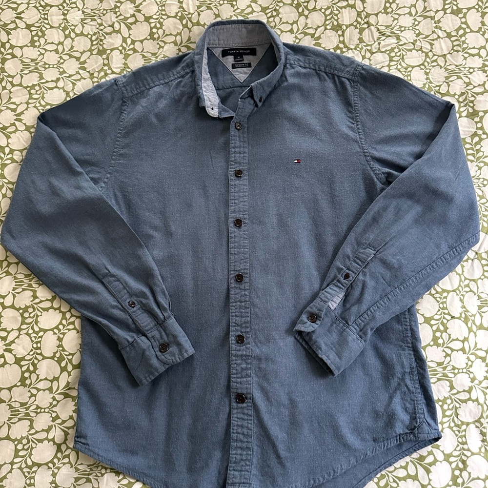 Tommy Hilfiger Blue Casual Button Down Shirt